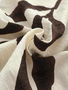 Breezaya Women's Vacation Plant Pattern Cutout Waist Jumpsuit - Apricot - View 5