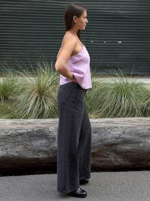 Kuleshova 女士时尚舒适透气豹纹宽松休闲牛仔裤 - 灰色 - 查看 4