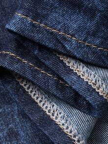 DAZY Western Cowgirl Tie-Dye Print Loose Strap Dress Off Shoulder Sleeveless Casual Vacation Dress For Women Summer - Blue - View 7