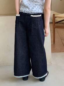 DAZY Young Girls Wide Leg Jeans - Blue - View 2