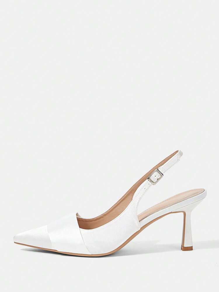 CUCCOO HITCHD Women's High-End Pointed Toe Buckle Design High Heel Shoes, Suitable For All Seasons Wedding Shoes Summer Shoes Bride Shoes