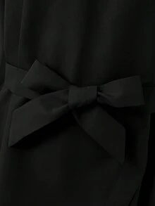 SHEIN 2 piezas Conjunto informal de bloques de color y patchwork para niña adolescente, estilo básico diario para otoño/invierno - Negro - Ver 8