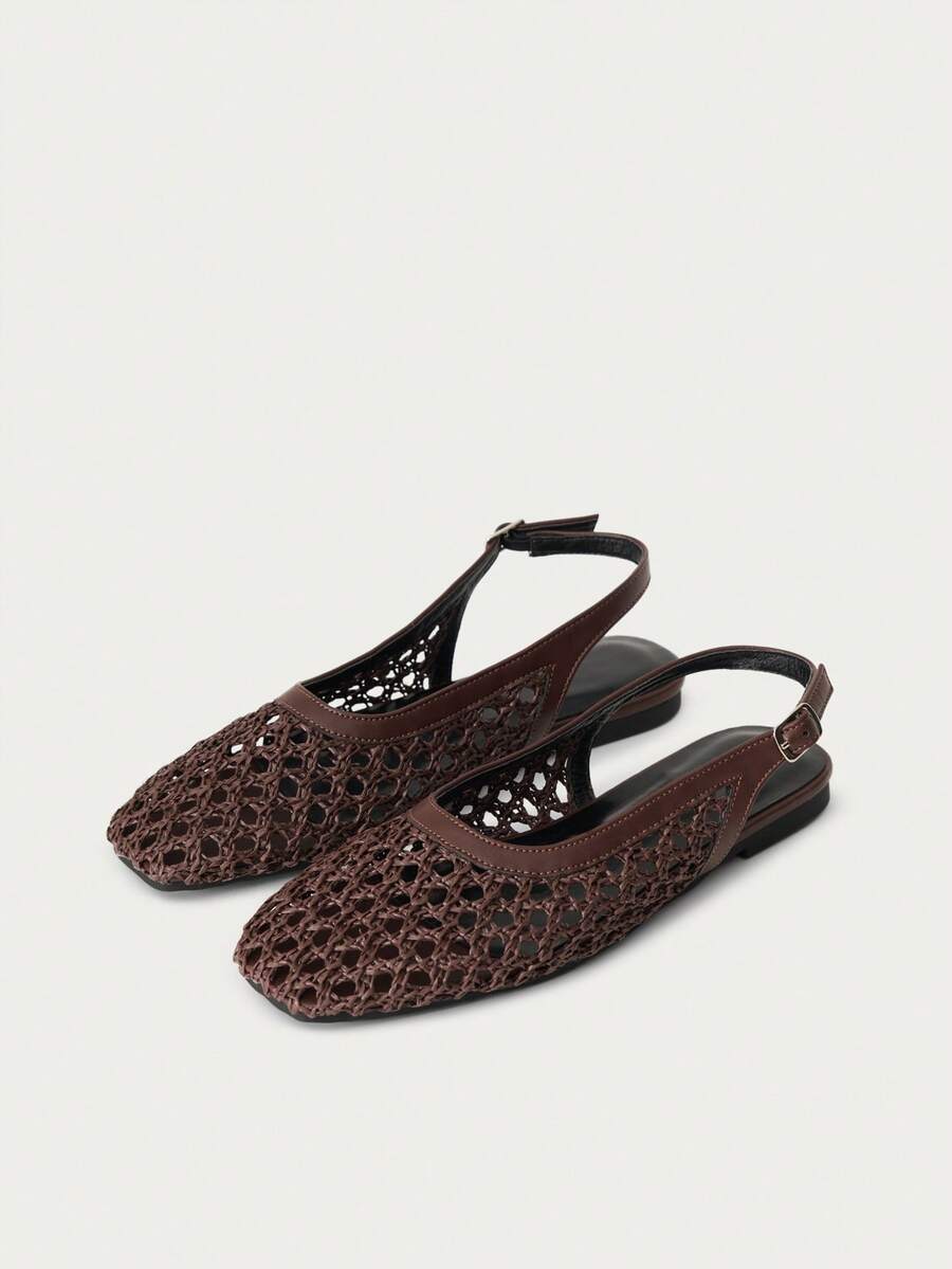 Nöista Sandal quai chéo màu nâu, thiết kế với phần trên bằng lưới tinh tế và quai điều chỉnh được, thoáng khí và thoải mái, phong cách cổ điển phù hợp cho những chuyến đi chơi mùa xuân và các buổi tiệc mùa hè. - Cà phê nâu - Xem 1