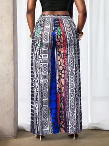 Mistrie 性感度假风印花露背系带连衣裙，饰有流苏和精美设计细节 - 彩色 - 查看 2