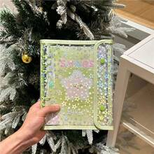 1pc Fashionable Star Printed 6-Ring A5 PVC Zipper Binder Planner, Album For Idol Photo Card & Collection,Back To School,School Supplies - Multicolor - - View 10