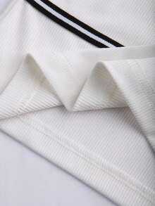 Lyxana Áo tank top nữ cổ tròn, phối màu tương phản, chất liệu dệt kim gân, kiểu dáng thường ngày. - trắng - Xem 6