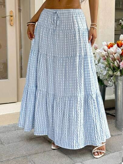 GalTyme Plus Size Women Casual Blue Skirt,For Daily Commute,Date, Commute, Party,Fall /Autumn/Winter/Summer,Christmas,New Year,Thanksgiving,Party,Wedding,Beach,Graduati,Chic,Elegant,Casual,Going Out,Date,Appointment,Commute,Shining,Valentine's Day,Elegant ,Vacation,Casual,Y2k,Sexy