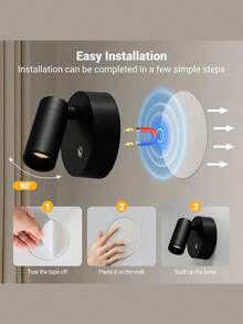 1 pieza Foco controlado por control remoto, luz decorativa de pared con control táctil, RGB de 7 colores con capacidad de atenuación, iluminación nocturna, adecuado para arte de pared y decoración de árboles, luz recargable. - 7 Colors RGB - Ver 8