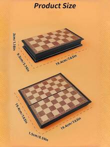 专业折叠式国际象棋棋盘套装，精美礼盒包装，便携式桌面游戏，适用于跳棋和国际象棋策略，可模拟33种不同场景。 - 彩色 - 查看 11