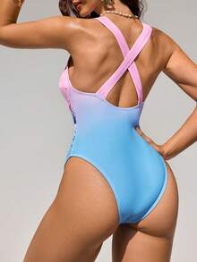 Shapewave 女士渐变深V交叉褶皱连体衣 - 彩色 - 查看 9