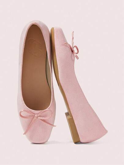 CUCCOO DOLLMOD Women's Shoes Pink Suede Texture, Ballet Shoes Light Mouth Shoes