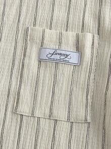 SWAVVY 男士时尚短袖衬衫，春夏款 - 杏色 - 查看 6