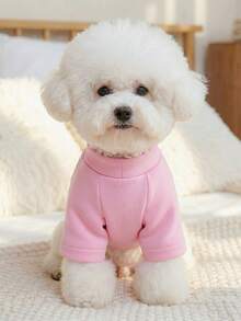 PETSIN 1pc Pink Pet Jumper, Featuring Elegant Pink Flowers Paired With Sparkling Rhinestone Decorations, A Comfortable Style Suitable For Both Cats And Dogs - Pink - View 5