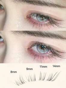 80 sợi mi giả mềm mại, cong nhẹ, trong suốt và tự nhiên, tạo vẻ ngoài bồng bềnh, cụm mi giả, mi giả từng sợi. - C - Xem 4