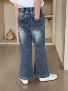 DAZY Young Girls Denim Flare Pants - Blue - View 2