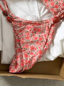 Swim Mod Conjunto de bikini de tirantes finos con estampado aleatorio y cuentas para mujer, primavera/verano - Multicolor - Ver 6