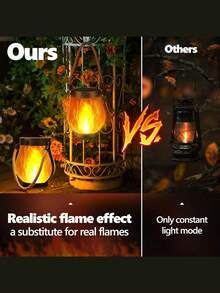 Waterproof Outdoor Hanging Solar Flame Lights - 2pcs Flame Lights With Dual Charging Modes Solar And USB For Garden Or Patio Decoration (Warm Light) - multicolor - View 8