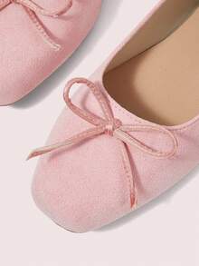 CUCCOO DOLLMOD Women's Shoes Pink Suede Texture, Ballet Shoes Low Vamp Shoes - Pink - View 5