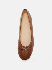 New Spring Summer Flat Ballet Shoes, Low-Cut Soft Comfortable Lightweight Low Heel Bowknot Shoes For Grandma, Fashionable Work Shoes, Brown Spring Shoes Summer Shoes - Brown - View 12