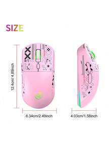 Teckwe Backlit Gaming Mouse With Wired/2.4G/Wireless Three Connection Methods, RGB Light-Emitting 650mAh Wireless Gaming Mouse For Both Men And Women - Multicolor - View 7