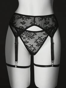 Bộ 5 món đồ lót ren có gọng gợi cảm dành cho nữ - màu đen - Xem 11