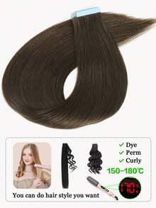 Tape In Hair Extensions Human Hair 14-22inch Straight Seamless Skin Weft Hair Extension Tape In Hair Tape Ins Hair Extensions - S3 - View 7