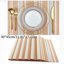 Cirelle 1 件装现代简约方形餐垫，采用耐热、加厚、耐用的 PVC 材质，尺寸为 30 英寸 x 45 英寸。适用于酒店、餐厅和家庭，也可作为装饰品使用。 - 彩色 - 查看 4