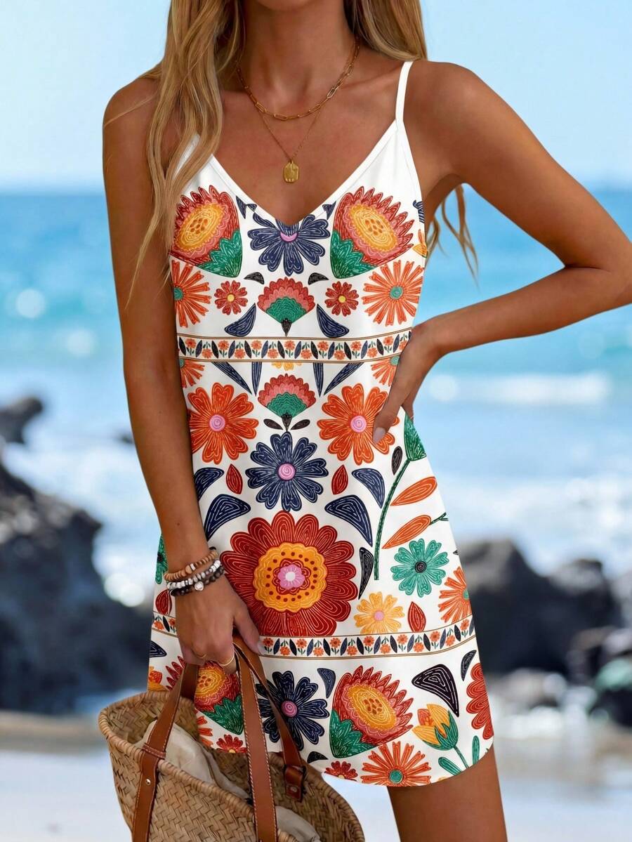 Sylviya Váy ngắn họa tiết hoa giản dị dành cho nữ phù hợp cho mùa xuân và mùa hè - Nhiều màu - Xem 1