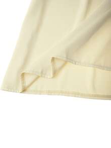GlowEve CURVE Plus Size Women's Spring/Summer Fashion Elegant Commuter Bow Decor Puff Sleeve Short Sleeve Blouse - Apricot - View 5