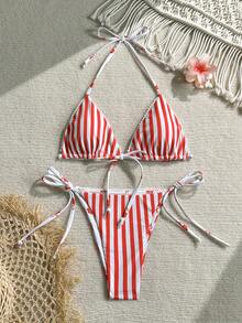 Swim Mod Bộ bikini 2 mảnh dành cho nữ, thích hợp cho kỳ nghỉ, đi biển. - Đỏ - Xem 5