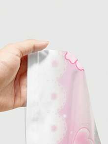 ROMWE Kawaii Áo hai dây in hình mèo dễ thương và hoa dành cho nữ - Hồng - Xem 5
