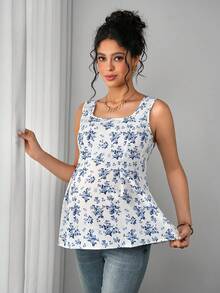 Momance 孕妇碎花系带露背休闲百搭日常衬衫 - 彩色 - 查看 2