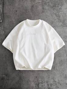 AXEPEAK Men's Round Neck Short Sleeve Casual Loose T-Shirt - Beige - View 1