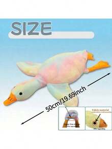 1 pieza Pato suave: Juguete de peluche de terciopelo con efecto tie-dye de colores para gatos y perros, versión mejorada (ojos bordados, sin diseño con cremallera), compañero para perros, peluche de pato gigante lavable para gatos y perros, peluche de terciopelo suave, juguete compañero para perros, ¡regalo navideño para mascotas! - Multicolor - Ver 3