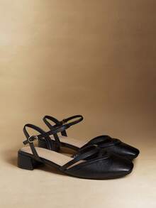 Rosivie French Retro Gentle Strap Shoes Women's New Spring Thick Heel Brown Commuter Closed Toe Sandals - Black - View 2