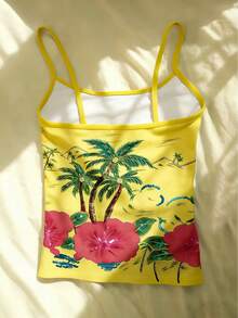 Glimmora Women's Fitted Cropped Camisole - White - View 2