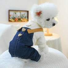 PETSIN 1pc Dog Clothes, Spring And Autumn Casual One-Piece Clothes, Pet Fashion Blue Suspenders Pants - Multicolor - View 20