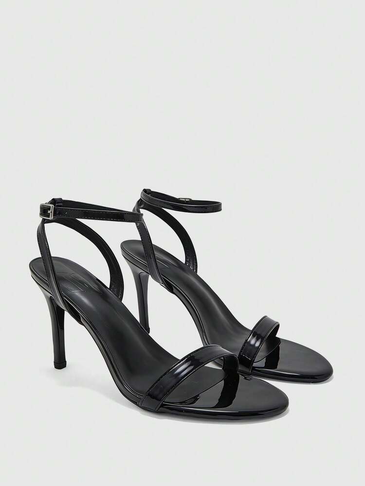 CUCCOO BIZCHIC Women Shoes Summer New Round Toe Thin Heel High Heel Black With Simple Ankle Strap Women High Heel Sandals Fashion Elegant Commuter Party Banquet High Heel Sandals