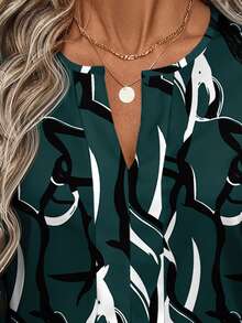EMERY ROSE قميص كاجوال طويل الأكمام مطبوع بنمط بسيط مناسب للربيع والخريف - متعدد الألوان - مشاهدة 6