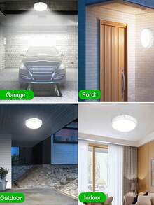 Solar Ceiling Light With Remote Control Indoor Outdoor Upgrade 100W Solar Wall Shed Lights, Solar Porch Ceiling Light Pendant Daytime Work Lights Shed Lamp For Garage Gazebo Barn, Patio, Carpot, (10W/25W/60W/100W) - White - View 3