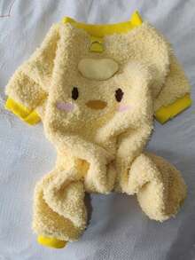 一套宠物服装：一套狗狗和猫咪服装，包括一件秋冬季加绒四脚背带外套。可爱的卡通小鸡图案搭配小鸡帽发饰，萌翻全场。外套配有背带扣，采用毛绒材质，外出时能有效保暖，让宠物不再感到寒冷。 - 黃色 - 查看 11