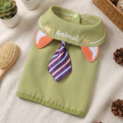 PETSIN 1 bộ quần áo đa năng cho mèo/chó, kiểu dáng sinh viên Anh, áo sơ mi thắt cà vạt hình "động vật" với thiết kế tai cáo, áo lịch lãm cho mèo và chó.