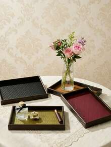 Cirelle Texture Decorative Trays, Wooden Rectangular Jewelry Storage Boxes And Dressing Table Trays, Multi-Color Storage Boxes For Keys, Cosmetics, Candles And Table Decorations, Are Very Suitable For Use In Bathrooms, Wardrobes, Coffee Tables And Entrances. - Desktop storage tray - View 2