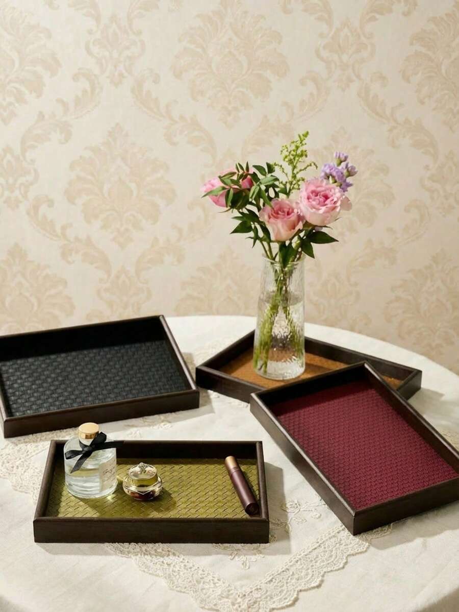 Cirelle Texture Decorative Trays, Wooden Rectangular Jewelry Storage Boxes And Dressing Table Trays, Multi-Color Storage Boxes For Keys, Cosmetics, Candles And Table Decorations, Are Very Suitable For Use In Bathrooms, Wardrobes, Coffee Tables And Entrances.