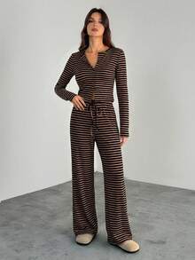 SHEIN Tall Bộ 2 món - Áo hoodie tay raglan màu đen dáng rộng có lớp lót giữ nhiệt và quần thể thao ống rộng. - màu đen - Xem 5