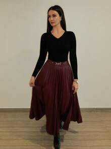 MDEdit 商务休闲V领长袖套头衫 秋冬 - 黑色 - 查看 3