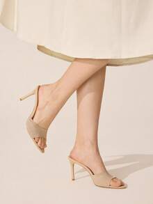 CUCCOO BASICS 女士时尚高跟凉鞋 - 杏色 - 查看 4