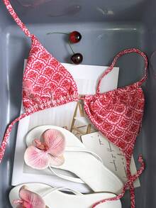 Swim Vcay Áo bikini nữ in họa tiết nhiệt đới dễ thương, thích hợp mặc đi dự tiệc. - Nhiều màu - Xem 3