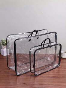 3/2 Packs Transparent Storage Bags Multi-Use Handheld Organizer For Clothes, Bed Sheets, Underwear, Yarn & Travel. Clear Plastic Tote. - Multicolor - View 7