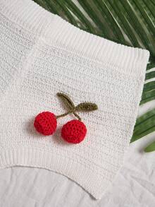 SHEIN SunnyBelle Women's Sweet Casual Vacation Countryside Style 3D Cherry Halter Top And Low-Waist Shorts 2 Pieces Set, Spring/Summer - Multicolor - View 4